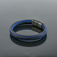 Pulseira Masculina Colina de Couro Trançado Fecho Magnético na internet