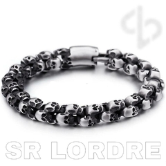 Imagem do Pulseira Masculina Caveiras Aço Inox