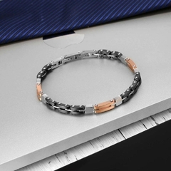 Pulseira Masculina Atlas de Aço Inoxidável e Cerâmica Luxo na internet