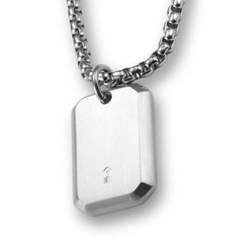 Colar Masculino Placa Tag de aço inoxidável