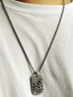 Colar Masculino Onda do Mar Vintage Aço inoxidável