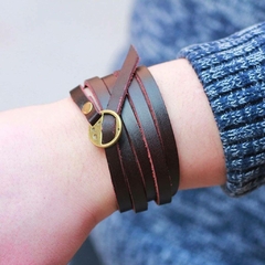 Imagem do Pulseira Masculina de Couro Retro Premium
