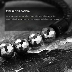 Pulseira Masculina Grand Lux Aço Inoxidável e Pedra Natural na internet