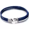 Pulseira masculina de couro genuíno com fecho de aço inoxidável.