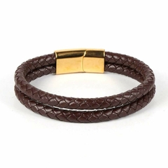 Pulseira Masculina Design de Couro Fecho Magnético - loja online