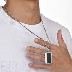 Colar Masculino de Aço Inox Ponto Zircônia Premium - comprar online