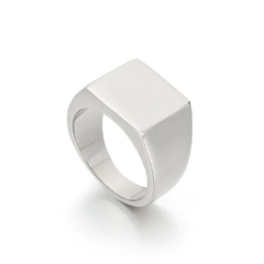 Anel Masculino Quadrado Clássico Aço Inox Premium