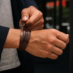 Pulseira Masculina de Couro Retro Premium - comprar online