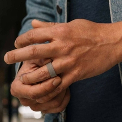 Anel Masculino Corrente Aço Inoxidável Clássico - comprar online