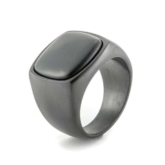 Anel Masculino Vintage Black Aço Inoxidável Premium na internet