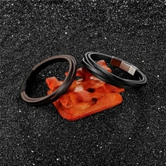 Pulseira Masculina Fios de Couro e Fecho Aço Inox Ajustável - Pulseiras e Acessórios Masculino | Sr Lordre