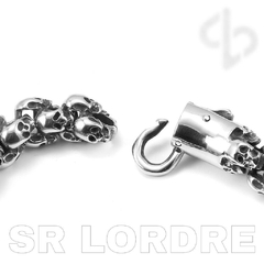 Imagem do Pulseira Masculina Caveiras Aço Inox