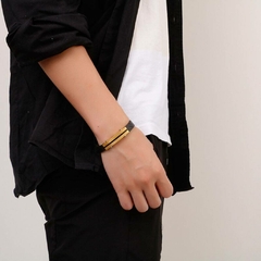 Imagem do Pulseira Masculina Casual de Couro Linha Premium