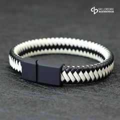 Pulseira de Couro Trançado Fecho Magnético - Pulseiras e Acessórios Masculino | Sr Lordre