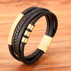 Pulseira Masculina Senior de Couro e Fecho Magnético - Pulseiras e Acessórios Masculino | Sr Lordre