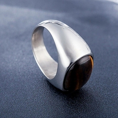 Anel Masculino Clássico Pedra Olho de Tigre - Pulseiras e Acessórios Masculino | Sr Lordre