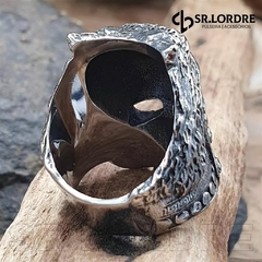 Anel de Caveira Masculino Gladiador Lobo Aço Inoxidável - loja online