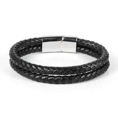 Imagem do Pulseira Masculina Design de Couro Fecho Magnético