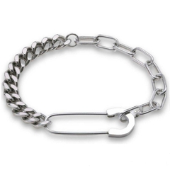 Pulseira Masculina Clipe Corrente Aço Inoxidável