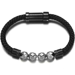 Pulseira Masculina Grand Lux Aço Inoxidável e Pedra Natural - loja online