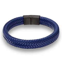 Pulseira Masculina Clássica de Couro e Fecho Magnético