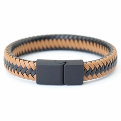 Imagem do Pulseira de Couro Trançado Fecho Magnético