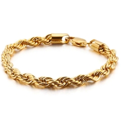Imagem do Pulseira Masculina Corda Aço Inox Premium