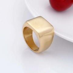 Anel Masculino Quadrado Clássico Aço Inox Premium na internet