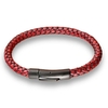 Pulseira Masculina Italiana de Couro e Fecho de Aço Inox