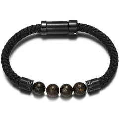 Imagem do Pulseira Masculina Grand Lux Aço Inoxidável e Pedra Natural