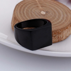 Imagem do Anel Masculino Quadrado Clássico Aço Inox Premium
