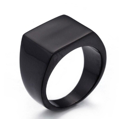 Anel Masculino Quadrado Clássico Aço Inox Premium