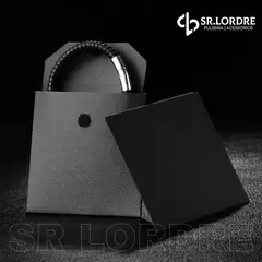 Pulseira Masculina Couro Legitimo Duplo Trançado e Aço Inox na internet