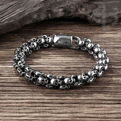 Pulseira Masculina Caveiras Aço Inox na internet