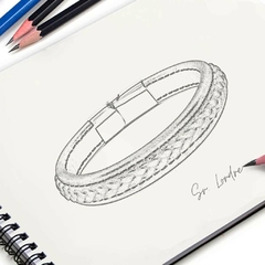 Pulseira Masculina Luxo de Couro e Fecho de Aço Inox - Pulseiras e Acessórios Masculino | Sr Lordre