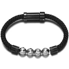 Pulseira Masculina Grand Lux Aço Inoxidável e Pedra Natural