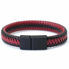Pulseira de Couro Trançado Fecho Magnético - Pulseiras e Acessórios Masculino | Sr Lordre
