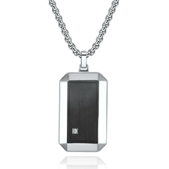 Colar Masculino de Aço Inox Ponto Zircônia Premium