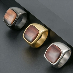 Anel Masculino Vintage Black Aço Inoxidável Premium - loja online