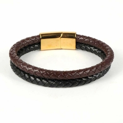 Pulseira Masculina Design de Couro Fecho Magnético - loja online