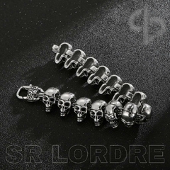 Pulseira Masculina Caveiras Aço Inox Premium - loja online