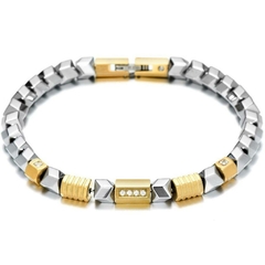 Pulseira Masculina de Pedra Hematita Prata Executiva Luxo