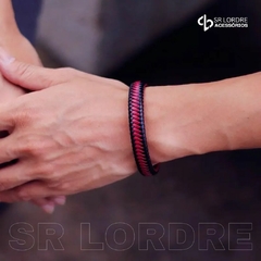 Imagem do Pulseira de Couro Trançado Fecho Magnético