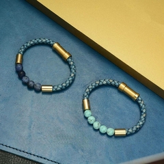 Pulseira Masculina Elegrand de Couro Legitimo e Aço Inox Luxo - comprar online