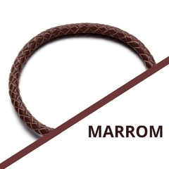 Pulseira Masculina Leme Couro Genuíno e Fecho Lagosta Aço Inox na internet