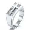 Anel Masculino Escultura Cruz Aço Inox Premium
