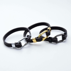 Pulseira Masculina For Man de Couro Fecho Encaixe na internet
