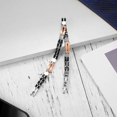 Pulseira Masculina Atlas de Aço Inoxidável e Cerâmica Luxo - loja online