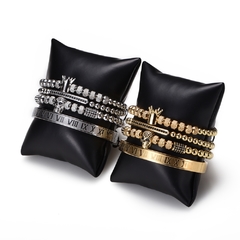 Kit de Pulseira Caveira Rei Zircônia Luxo