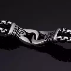 BRACELETE E AÇO INOX E COURO TRANÇADO - comprar online
